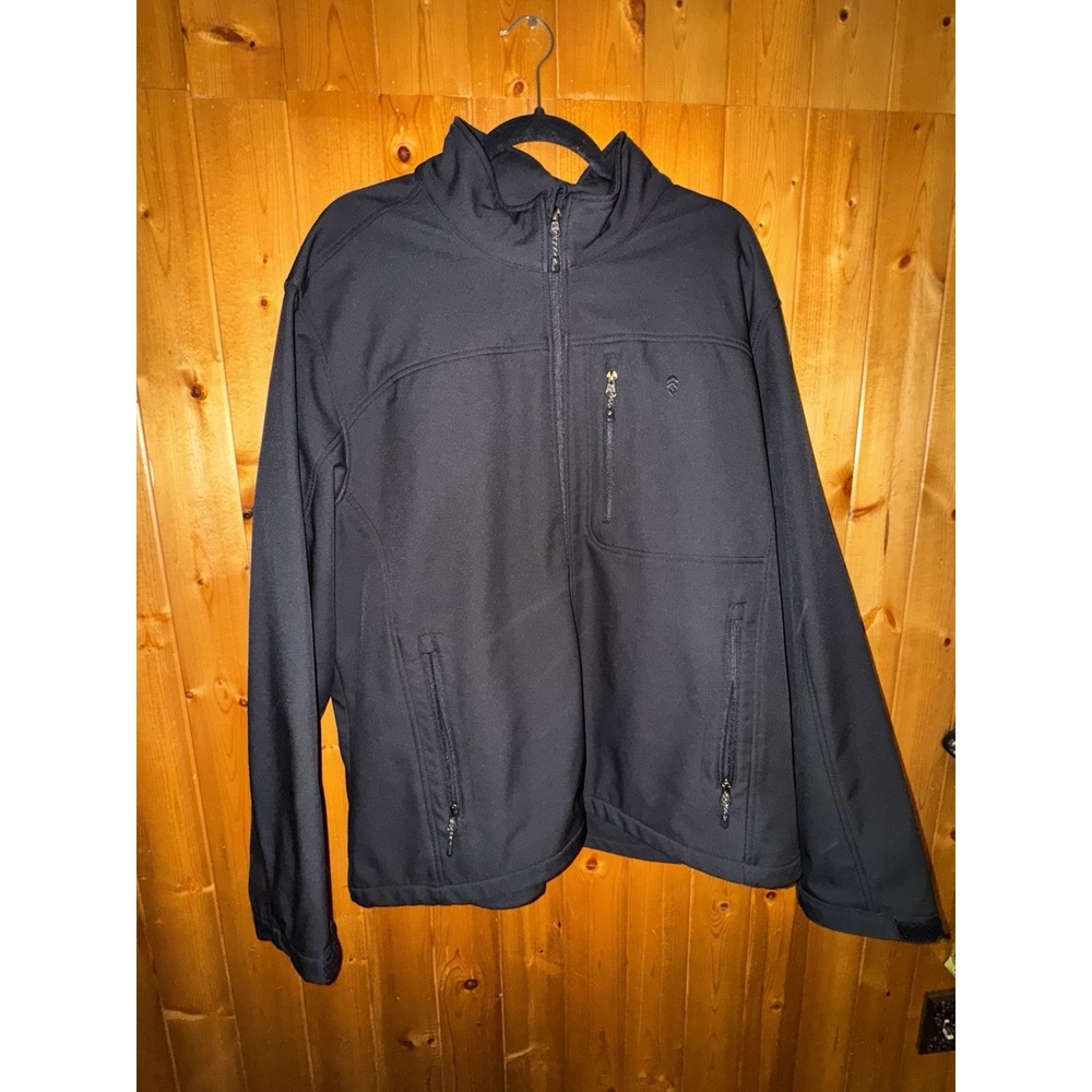 Free Country Mens XXL Black Shell Jacket Water Resistant Full Zip 471-M11230S